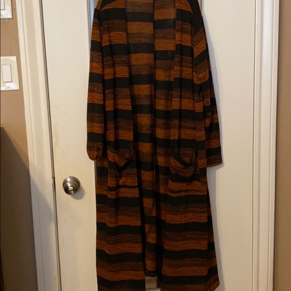 Burnt orange and black lularoe Sarah
